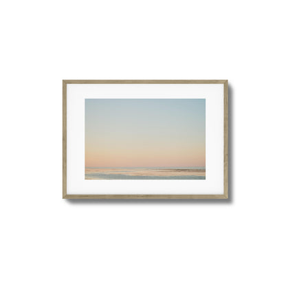 Pastel Ocean Horizon at Dusk Framed Art