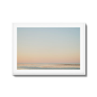 Pastel Ocean Horizon at Dusk Framed Art