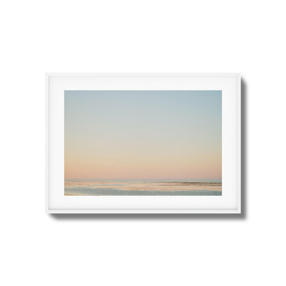 Pastel Ocean Horizon at Dusk Framed Art