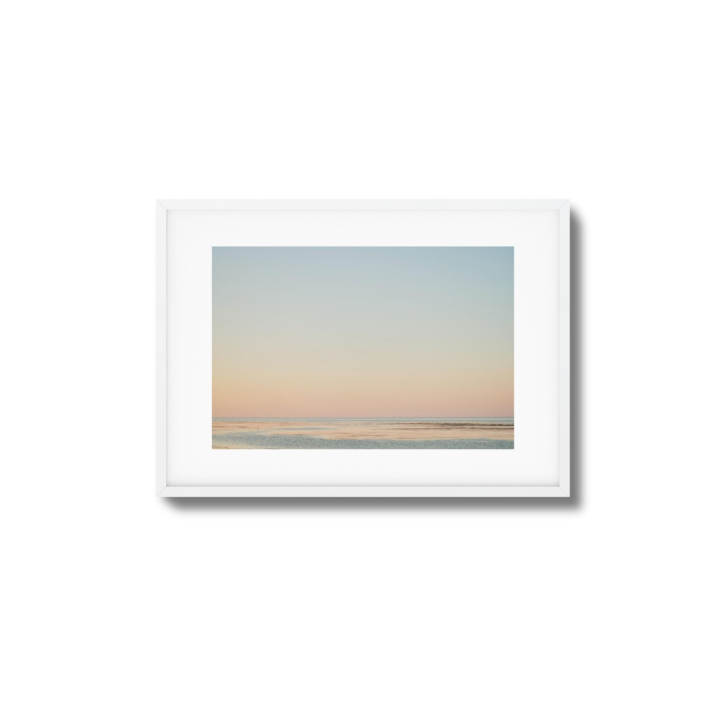 Pastel Ocean Horizon at Dusk Framed Art