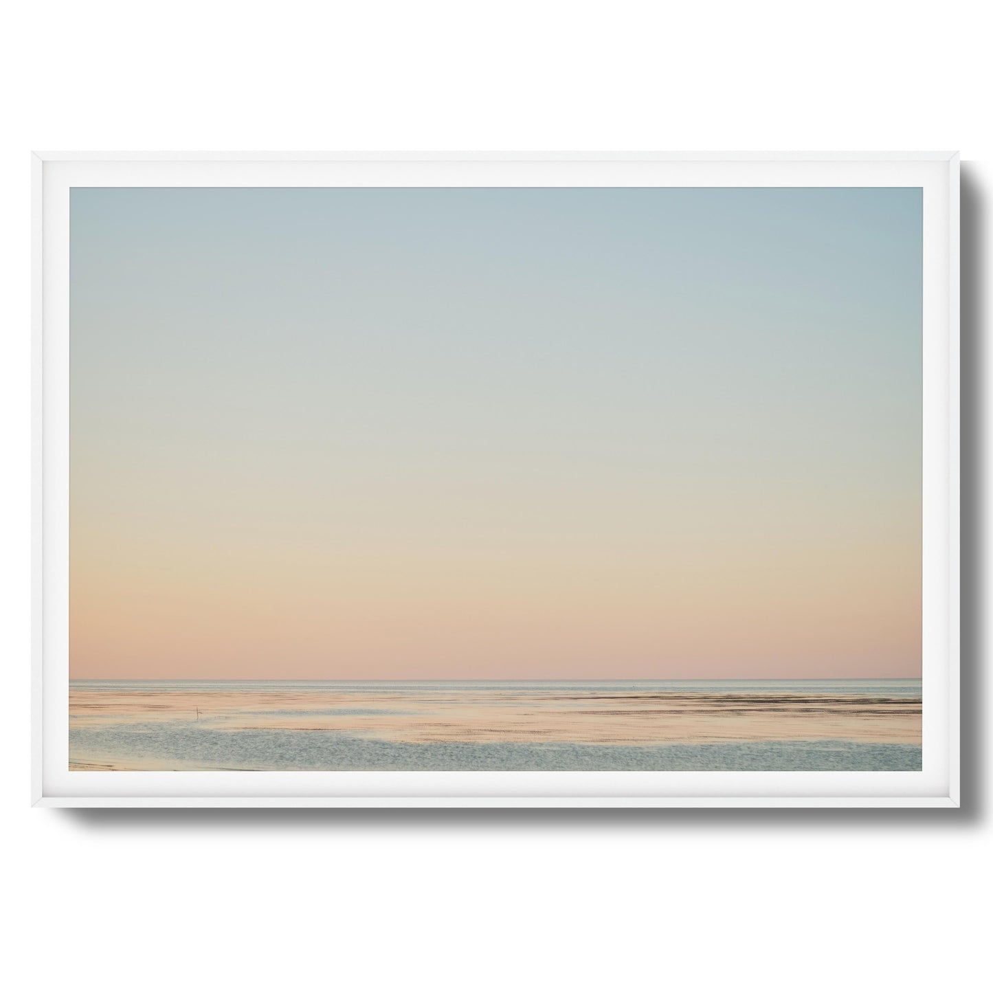 Pastel Ocean Horizon at Dusk Framed Art