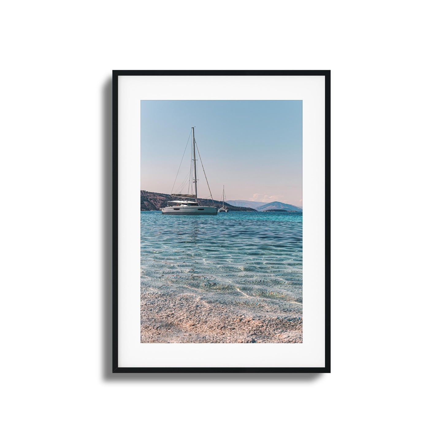 Sailboats & Crystal Water Framed Art