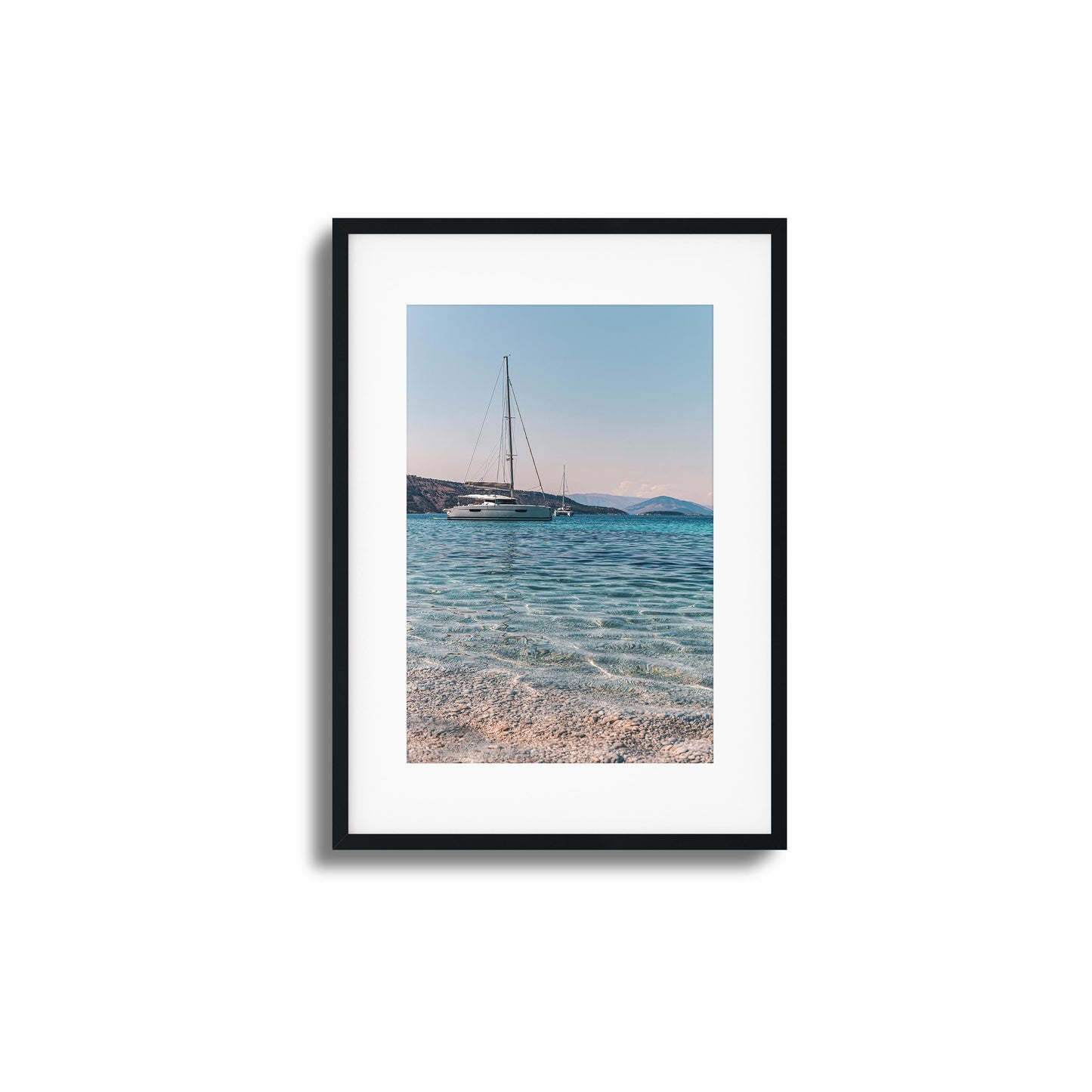 Sailboats & Crystal Water Framed Art