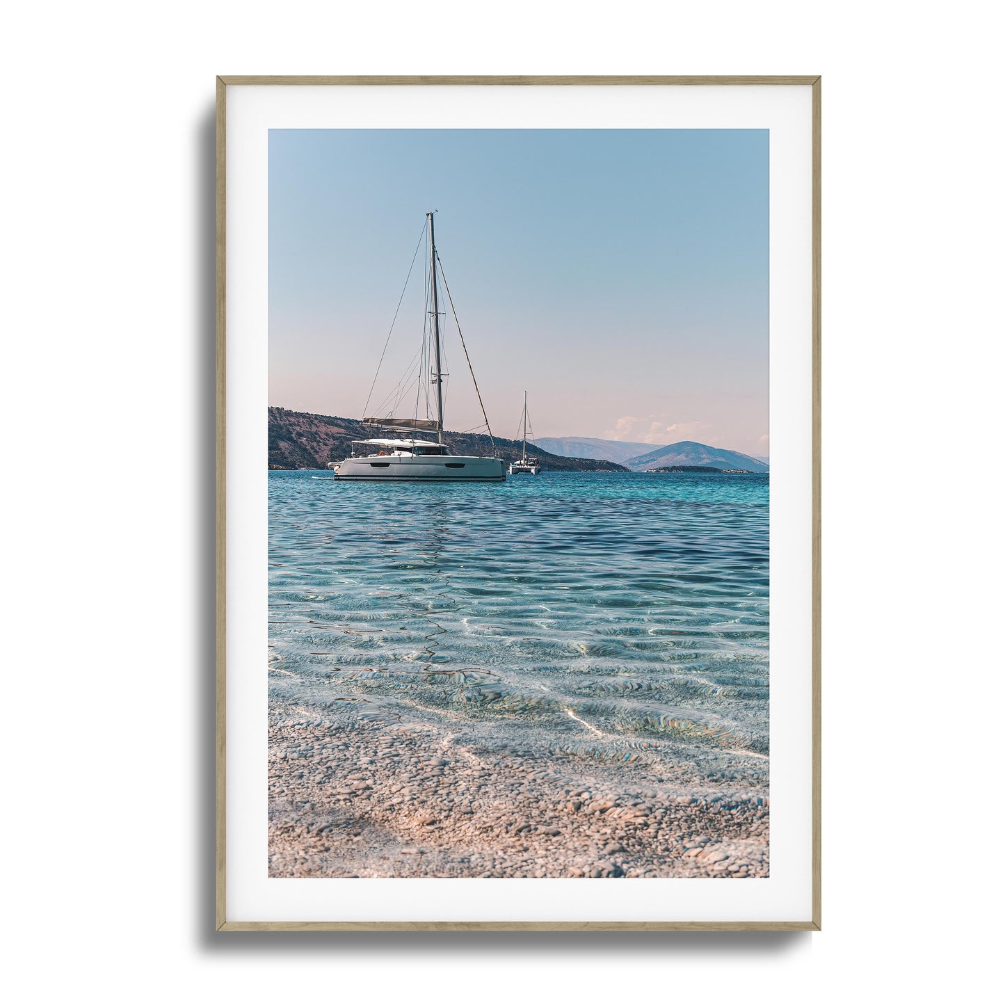 Sailboats & Crystal Water Framed Art