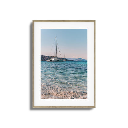 Sailboats & Crystal Water Framed Art