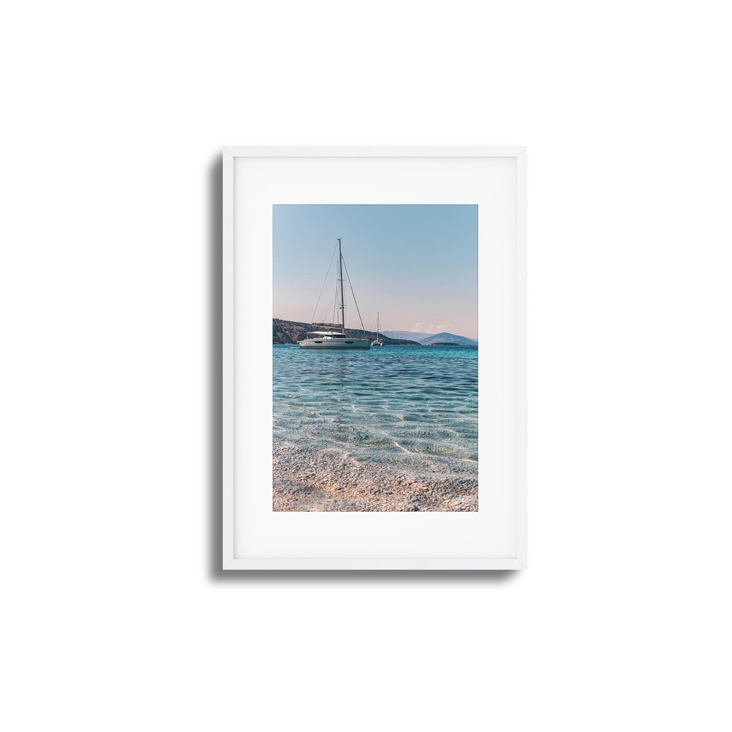 Sailboats & Crystal Water Framed Art