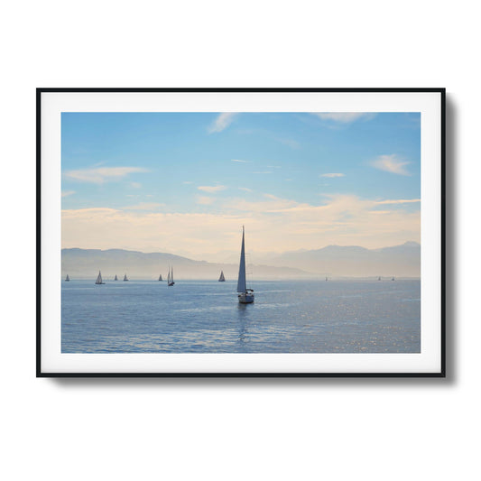 Sailboats on Tranquil Waters Art - Assure Spark