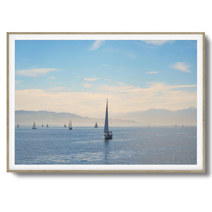 Sailboats on Tranquil Waters Art