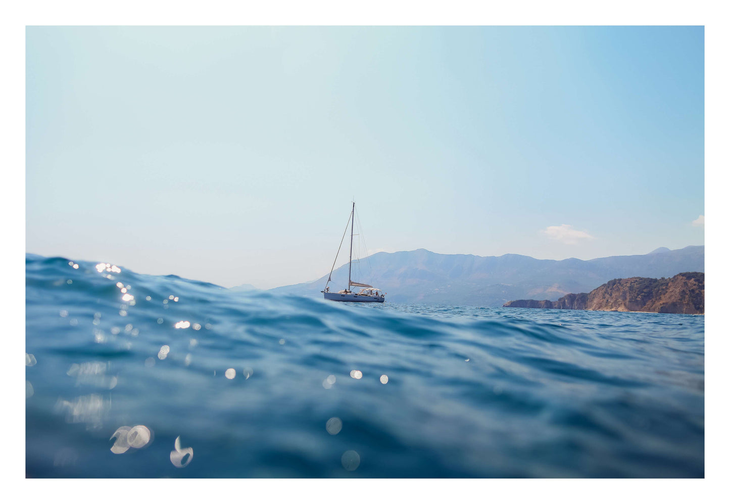 Seascape Sailboat Framed Art