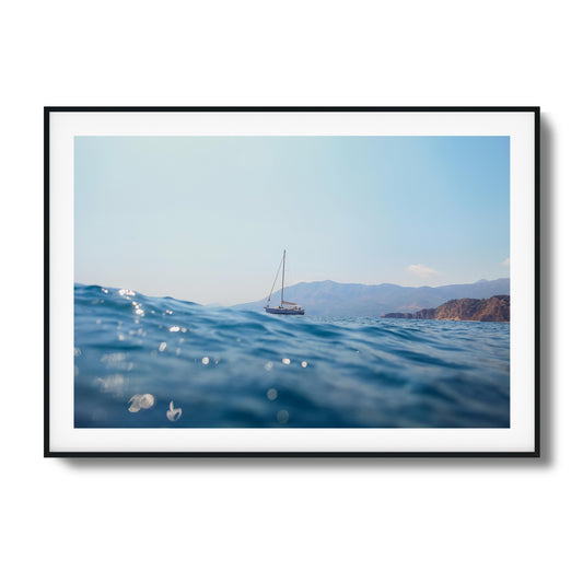 Seascape Sailboat Framed Art
