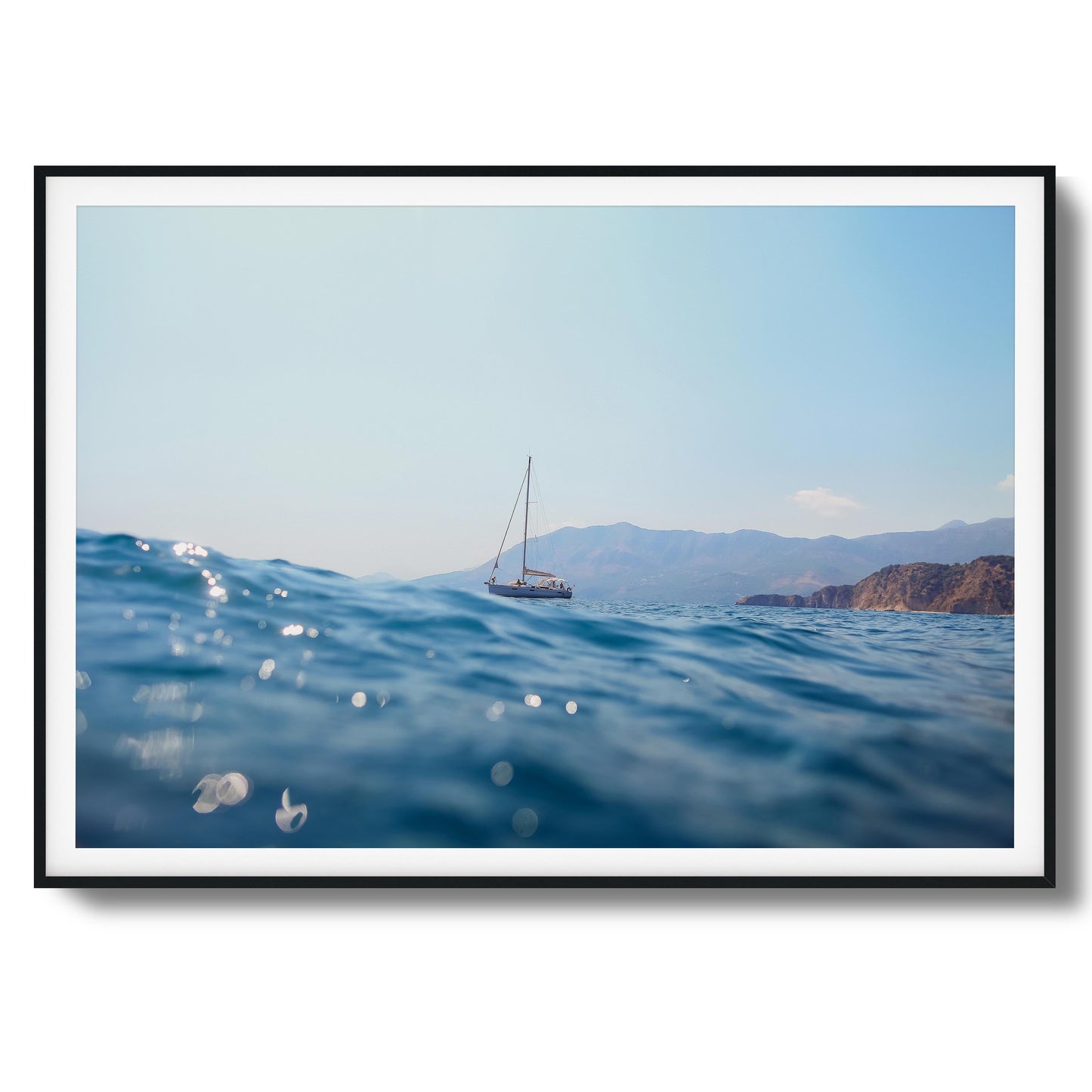 Seascape Sailboat Framed Art