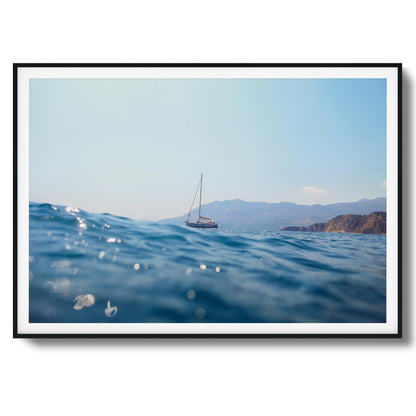 Seascape Sailboat Framed Art