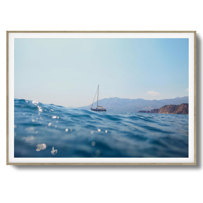 Seascape Sailboat Framed Art