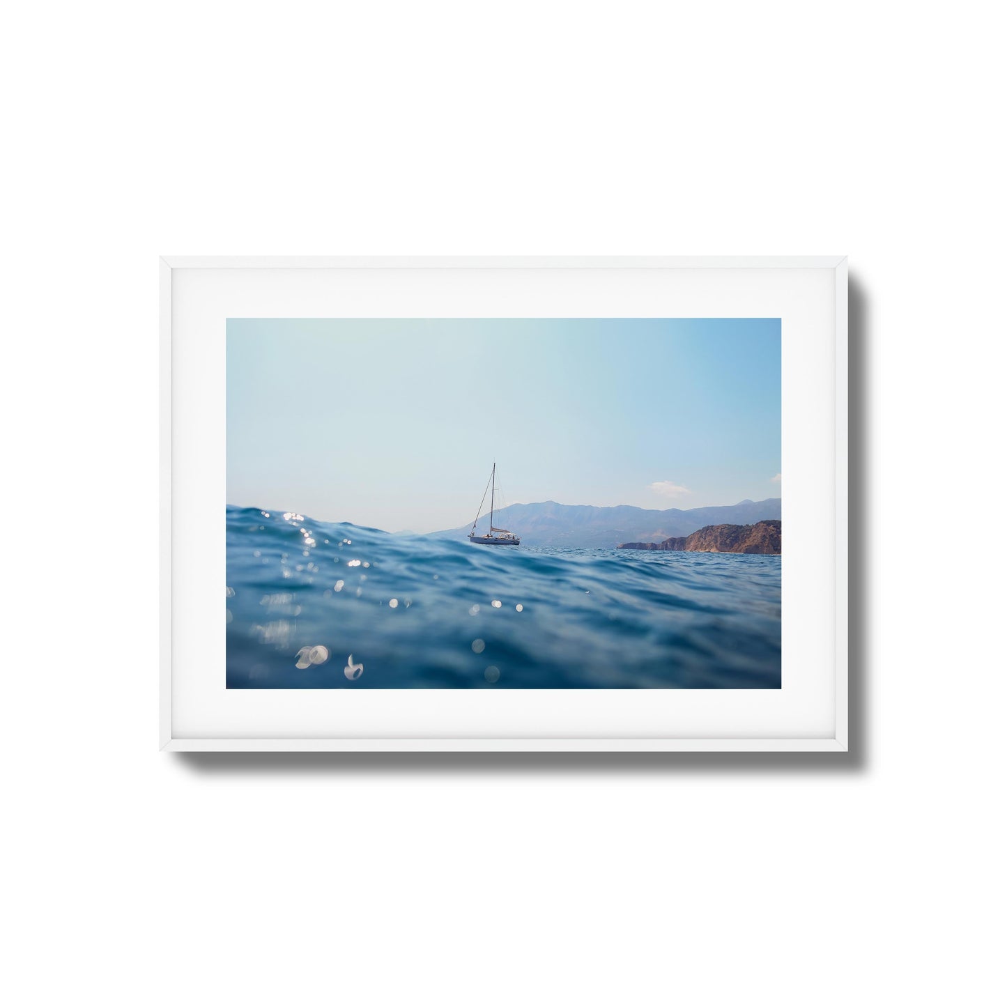 Seascape Sailboat Framed Art