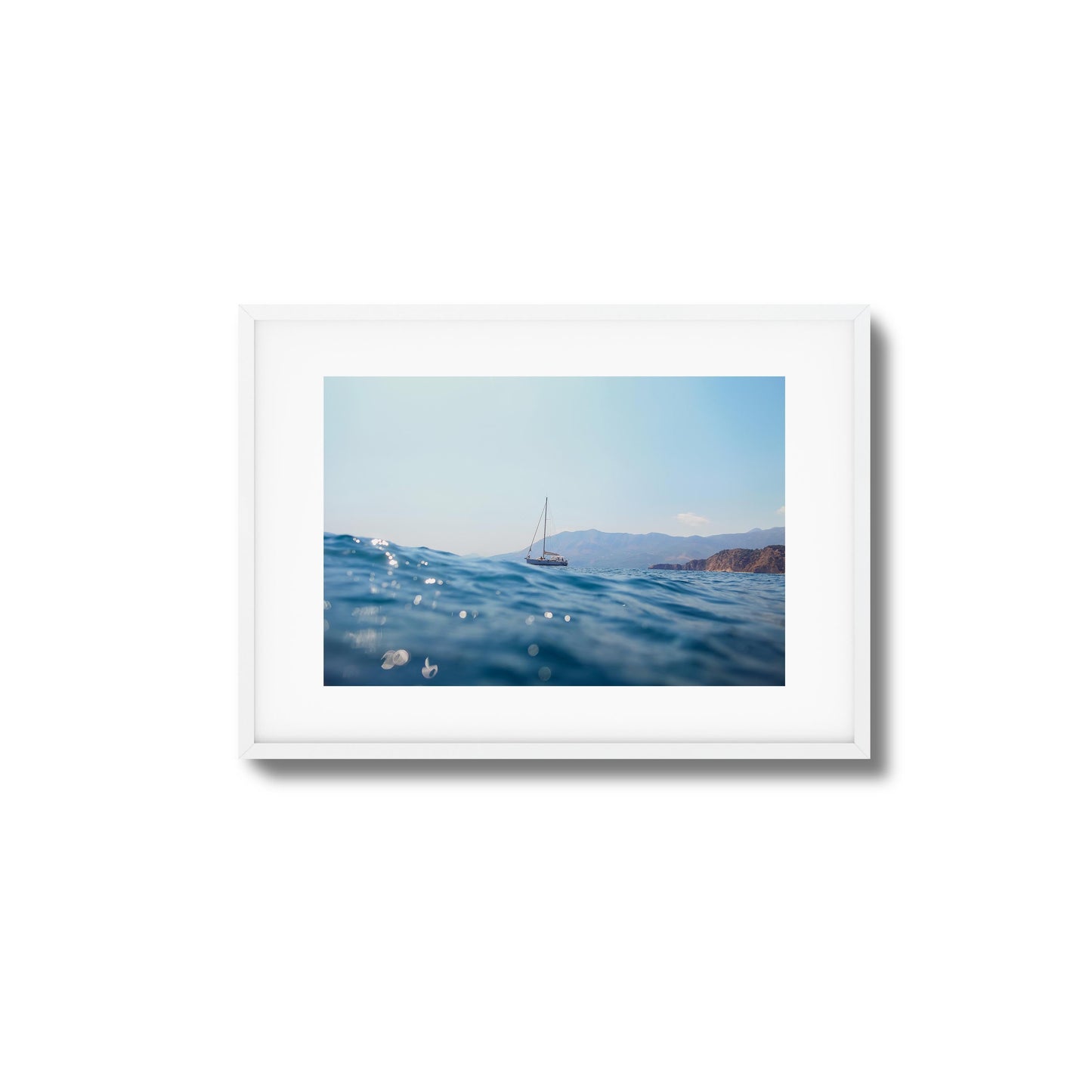 Seascape Sailboat Framed Art