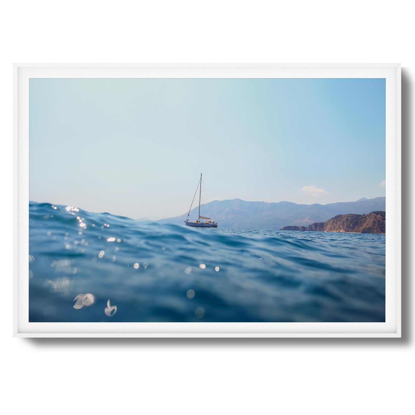 Seascape Sailboat Framed Art