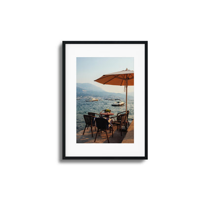 Seaside Café Table View Framed Art