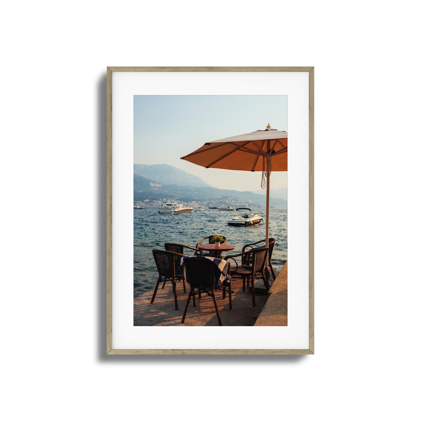 Seaside Café Table View Framed Art