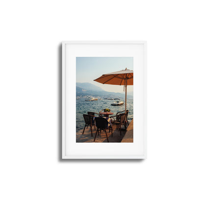 Seaside Café Table View Framed Art