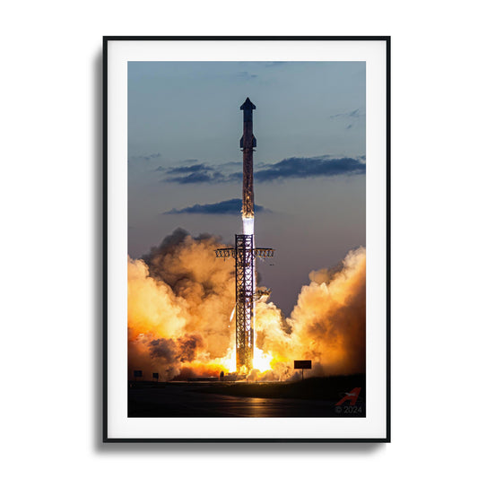 Starship Launch Inferno Framed Art