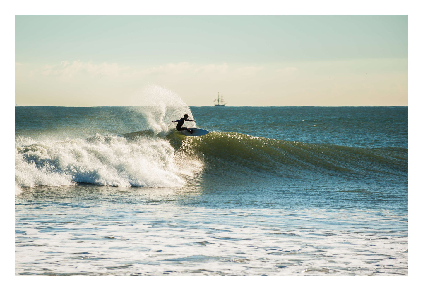 Sunrise Surf Line Framed Art