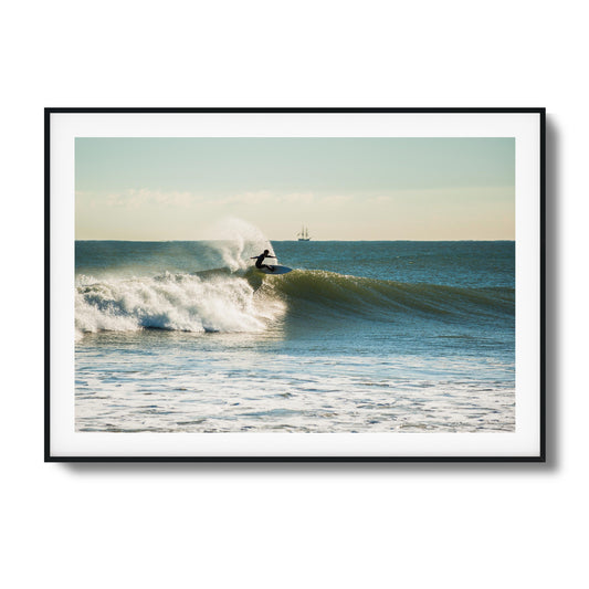 Sunrise Surf Line Framed Art