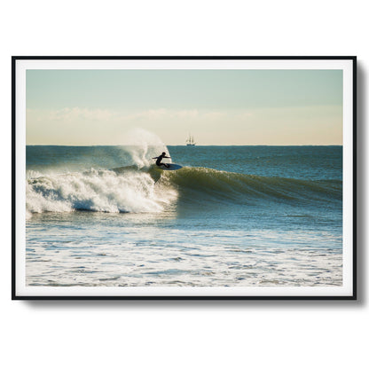 Sunrise Surf Line Framed Art