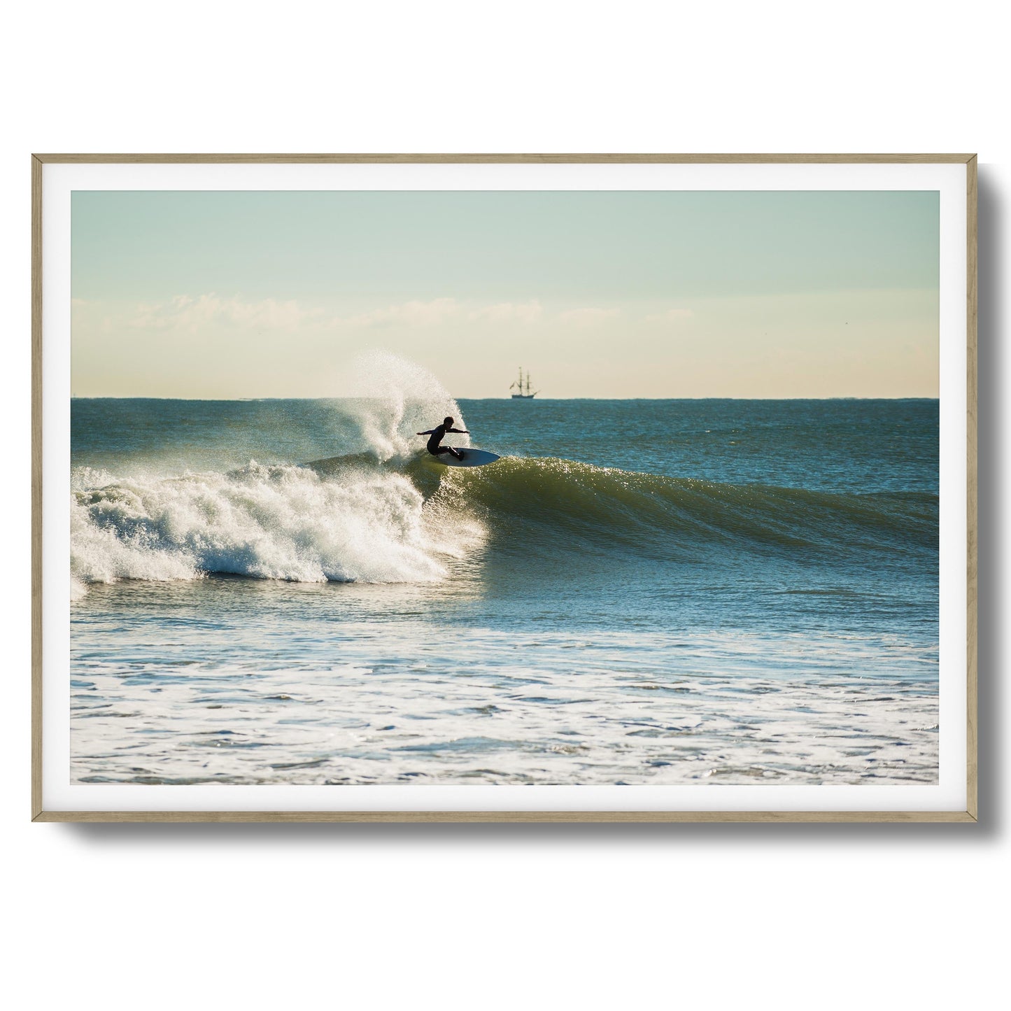 Sunrise Surf Line Framed Art