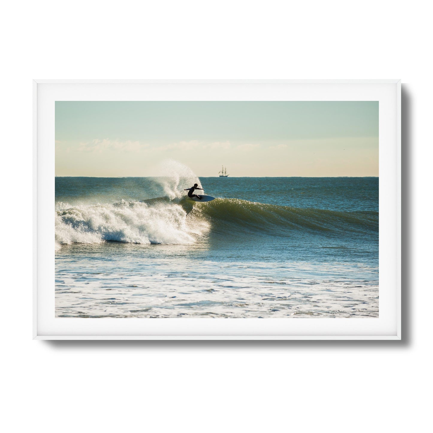 Sunrise Surf Line Framed Art