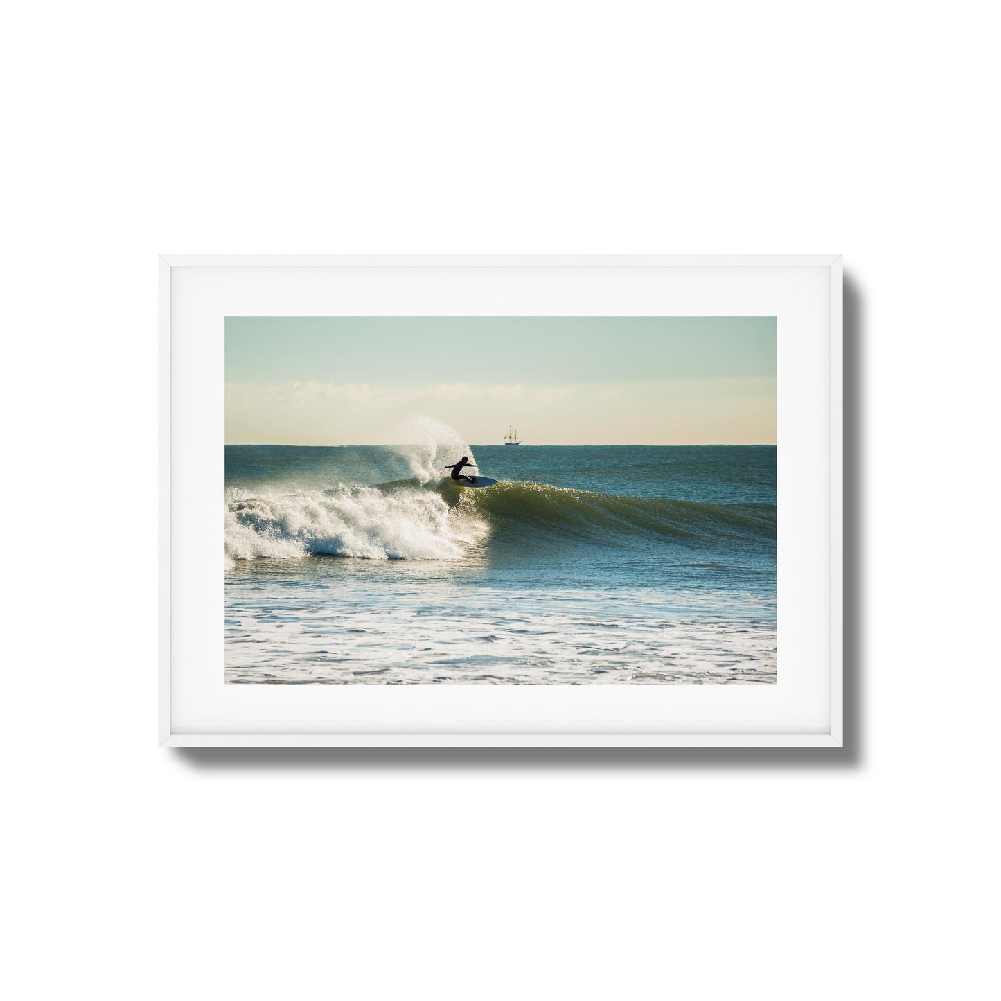 Sunrise Surf Line Framed Art
