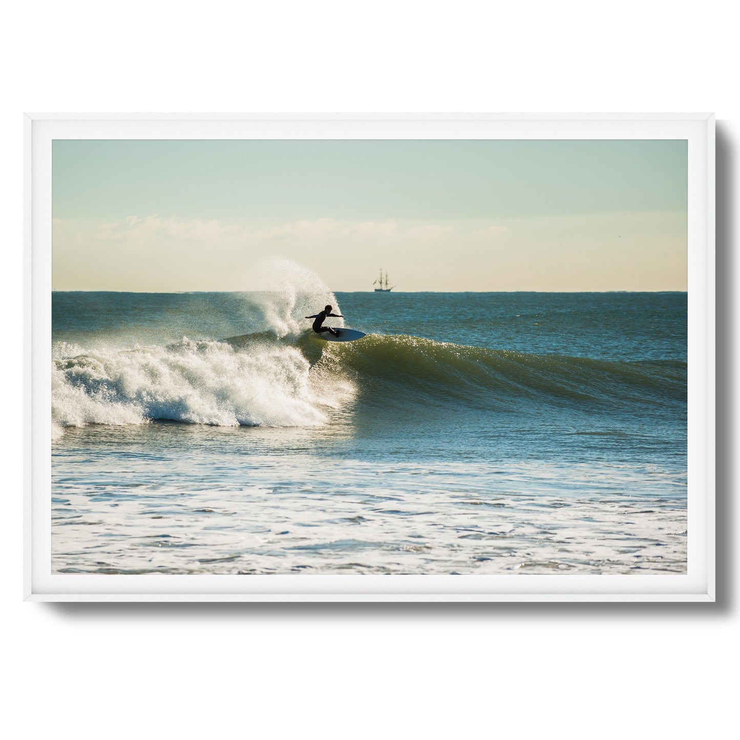 Sunrise Surf Line Framed Art