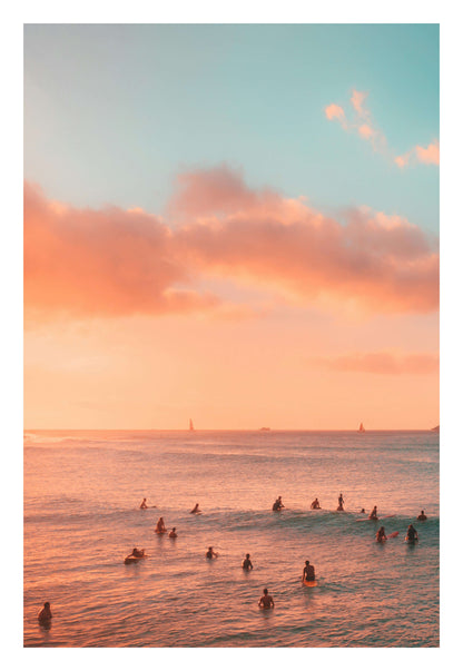 Sunset Lineup Framed Art