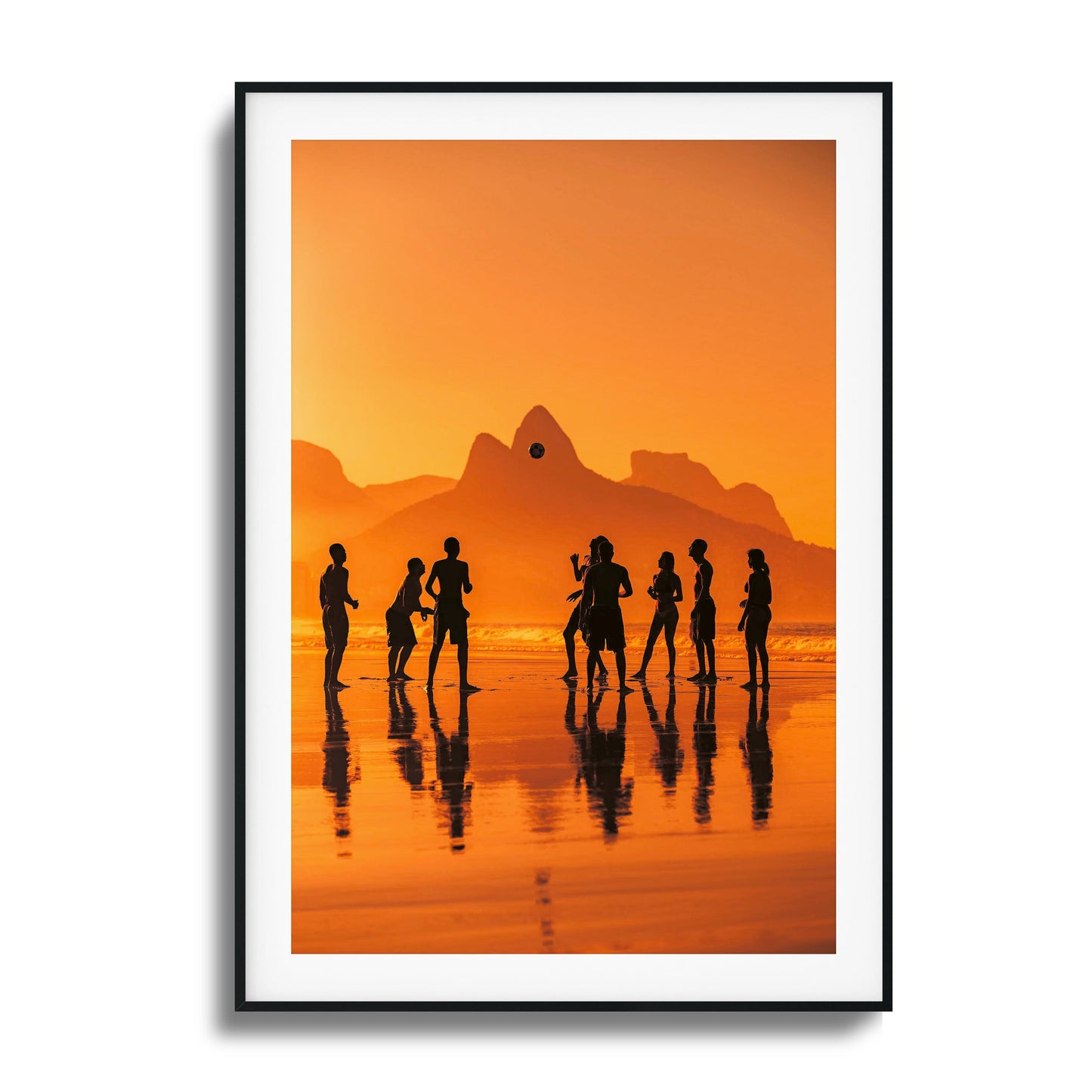 Sunset Beach Soccer Framed Art