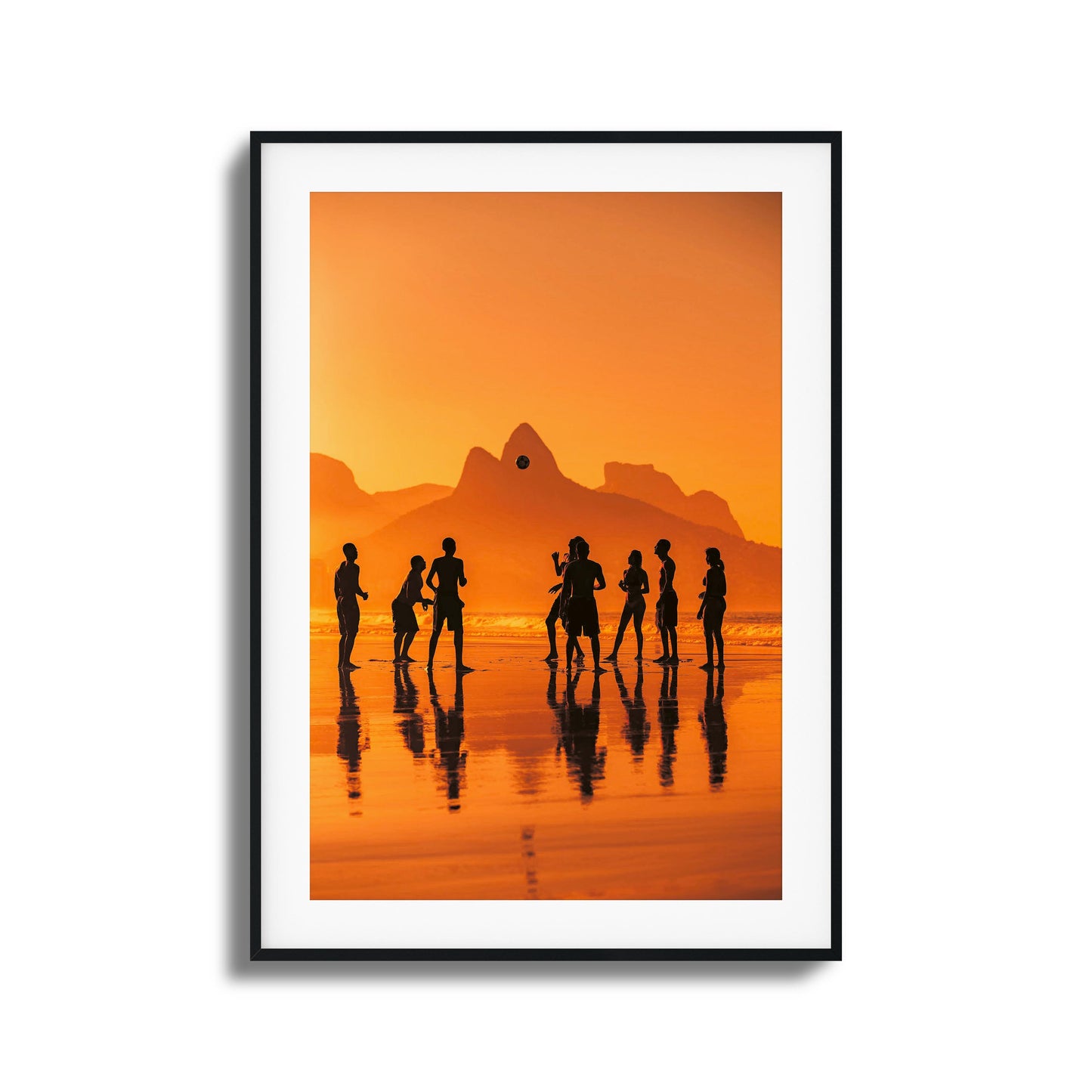 Sunset Beach Soccer Framed Art