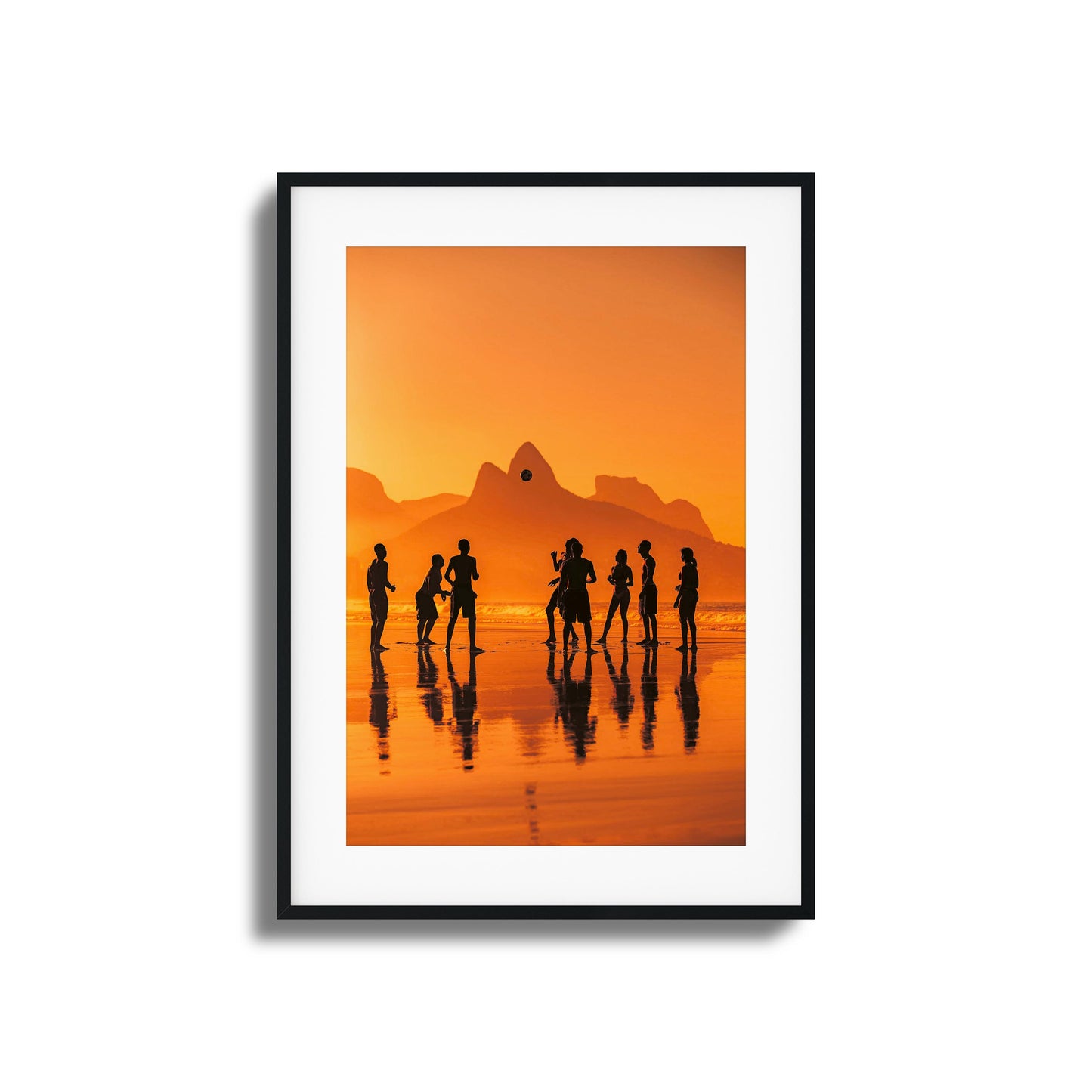 Sunset Beach Soccer Framed Art