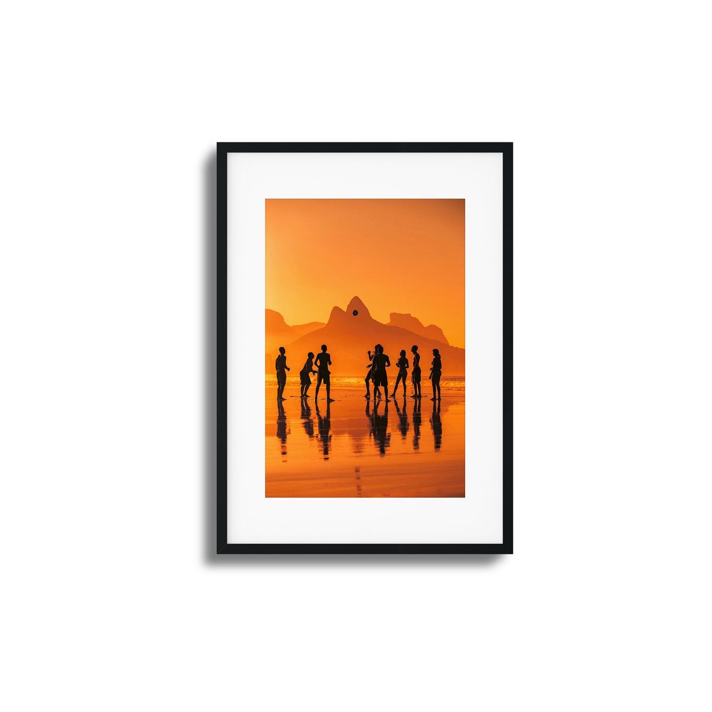 Sunset Beach Soccer Framed Art