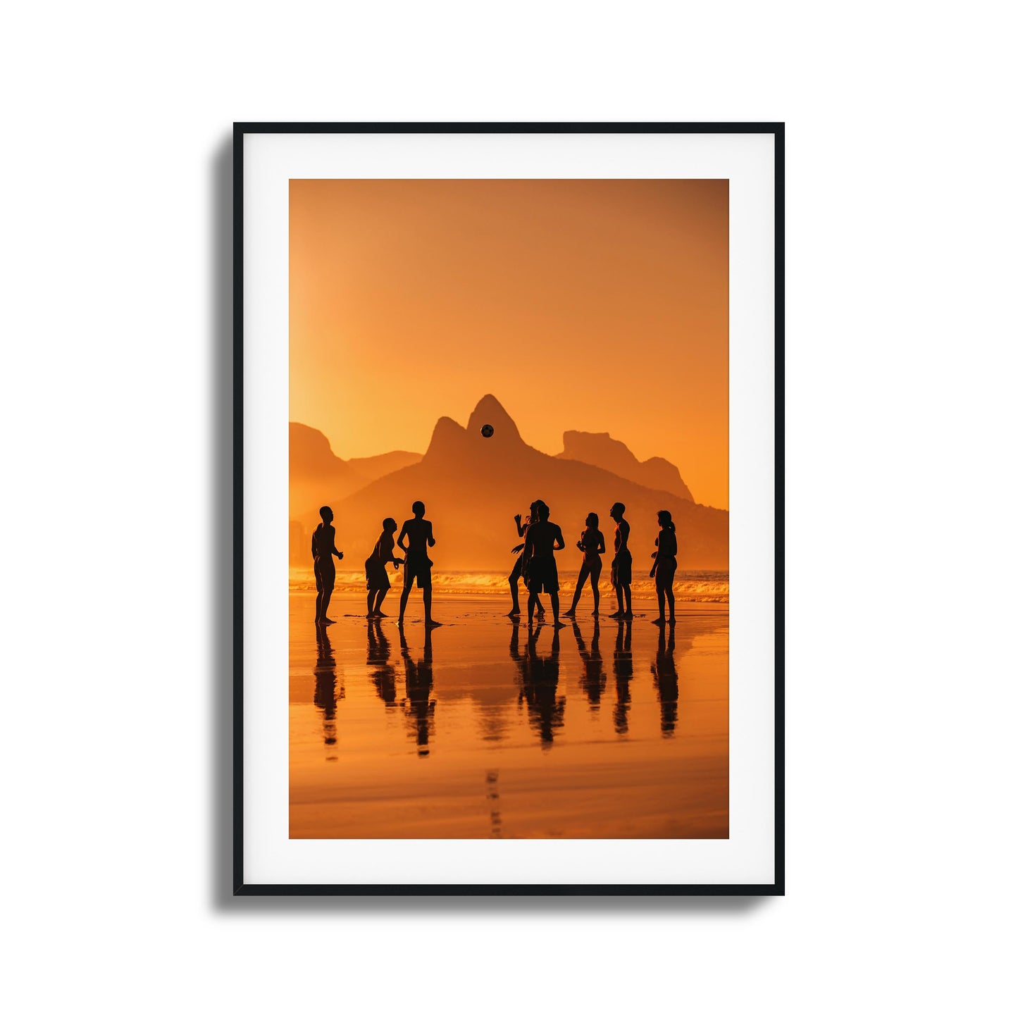 Sunset Beach Soccer Framed Art