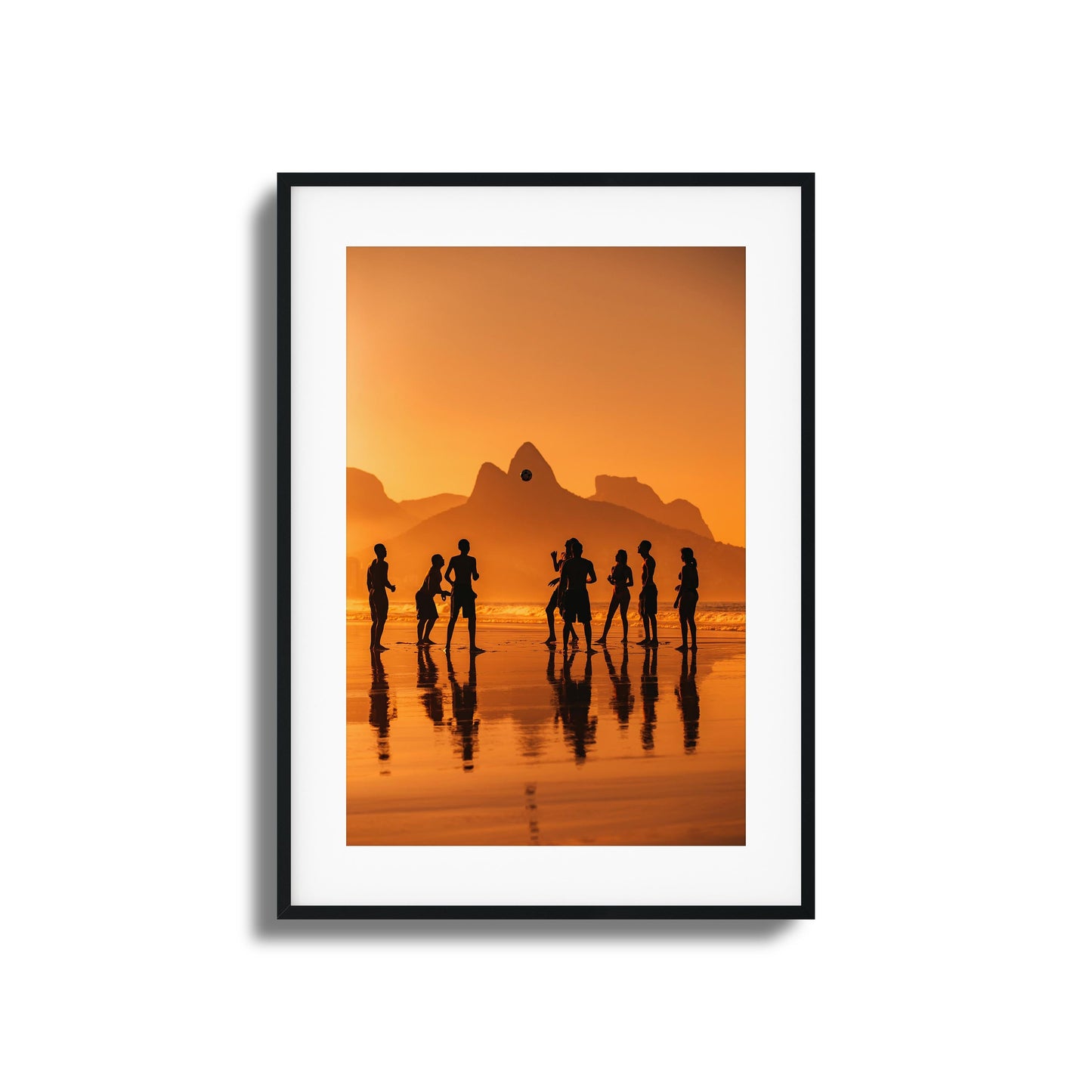 Sunset Beach Soccer Framed Art