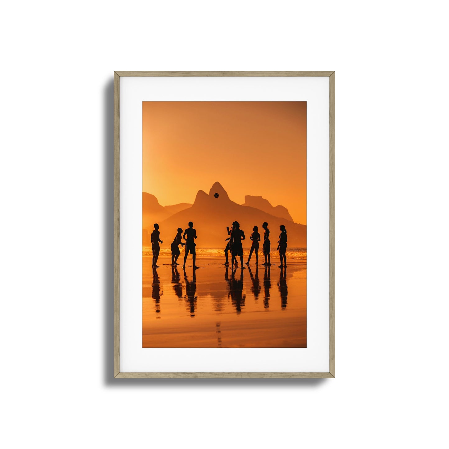 Sunset Beach Soccer Framed Art