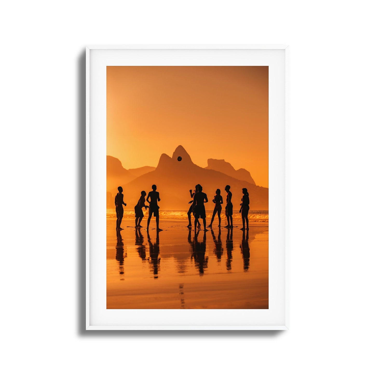 Sunset Beach Soccer Framed Art