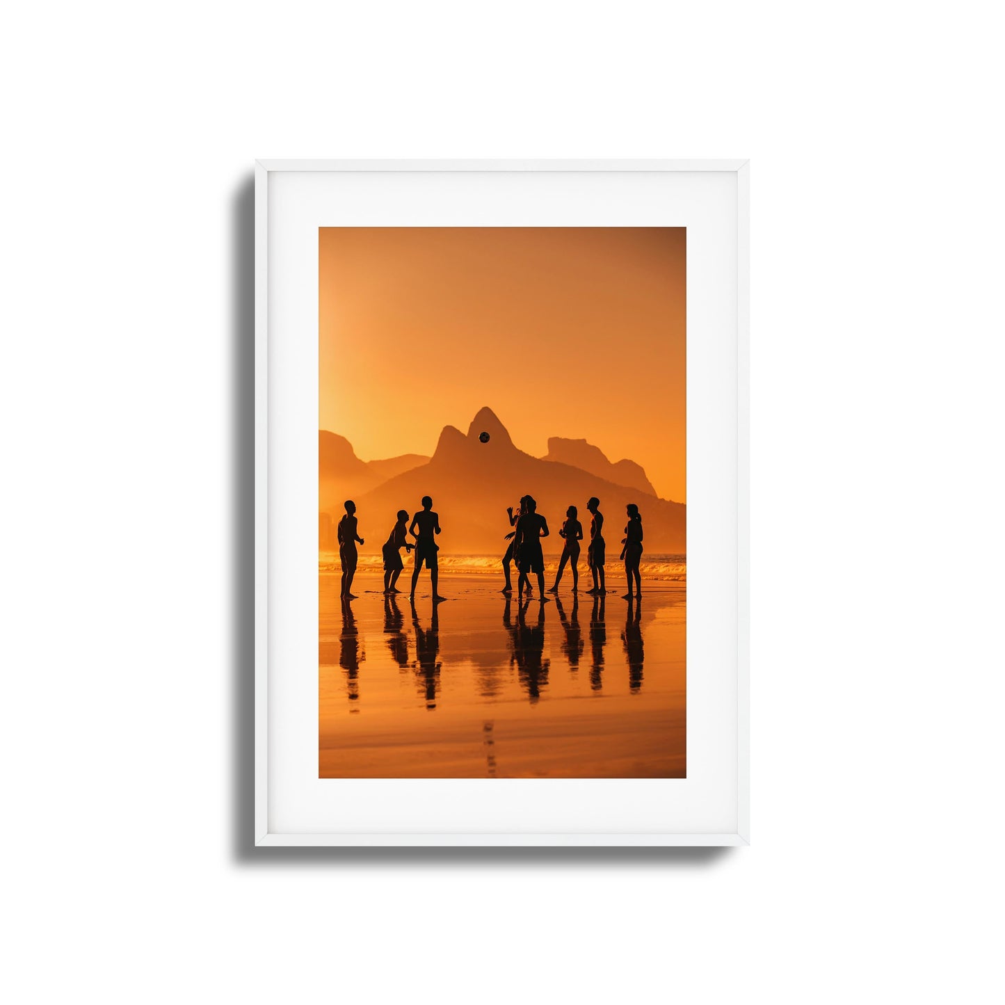 Sunset Beach Soccer Framed Art