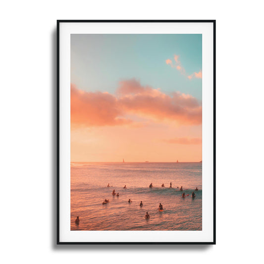 Sunset Lineup Framed Art