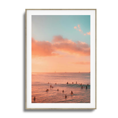 Sunset Lineup Framed Art