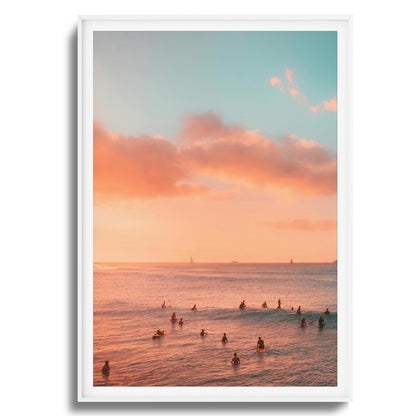 Sunset Lineup Framed Art