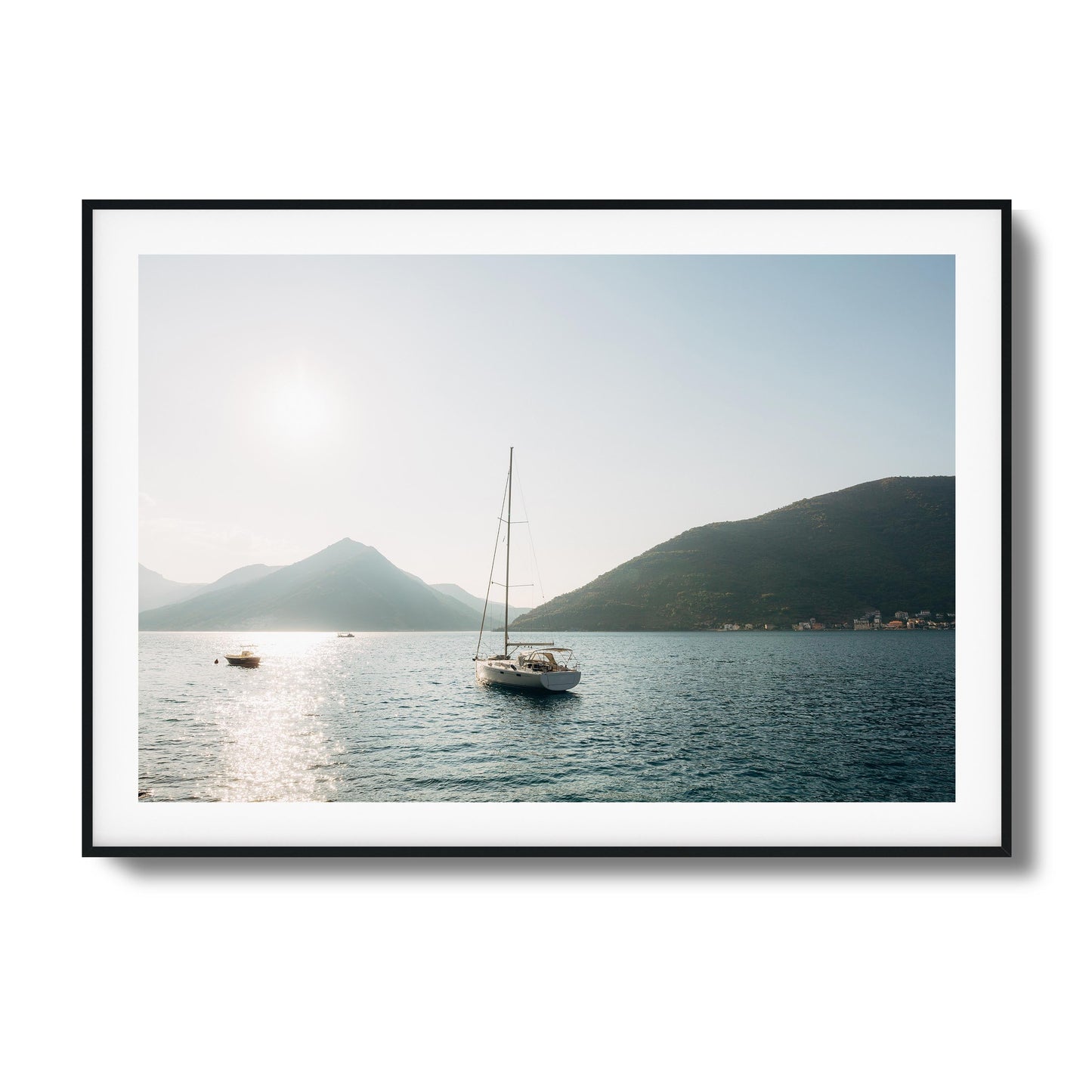 Sunset over Mountain Bay Framed Art - Assure Spark