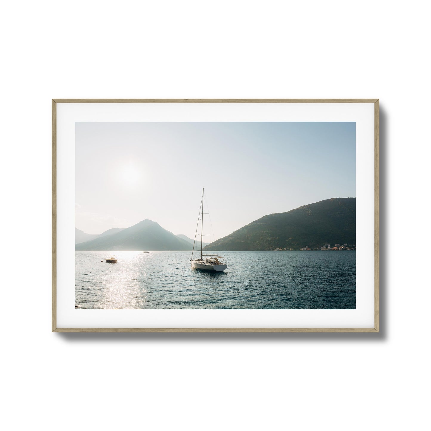 Sunset over Mountain Bay Framed Art