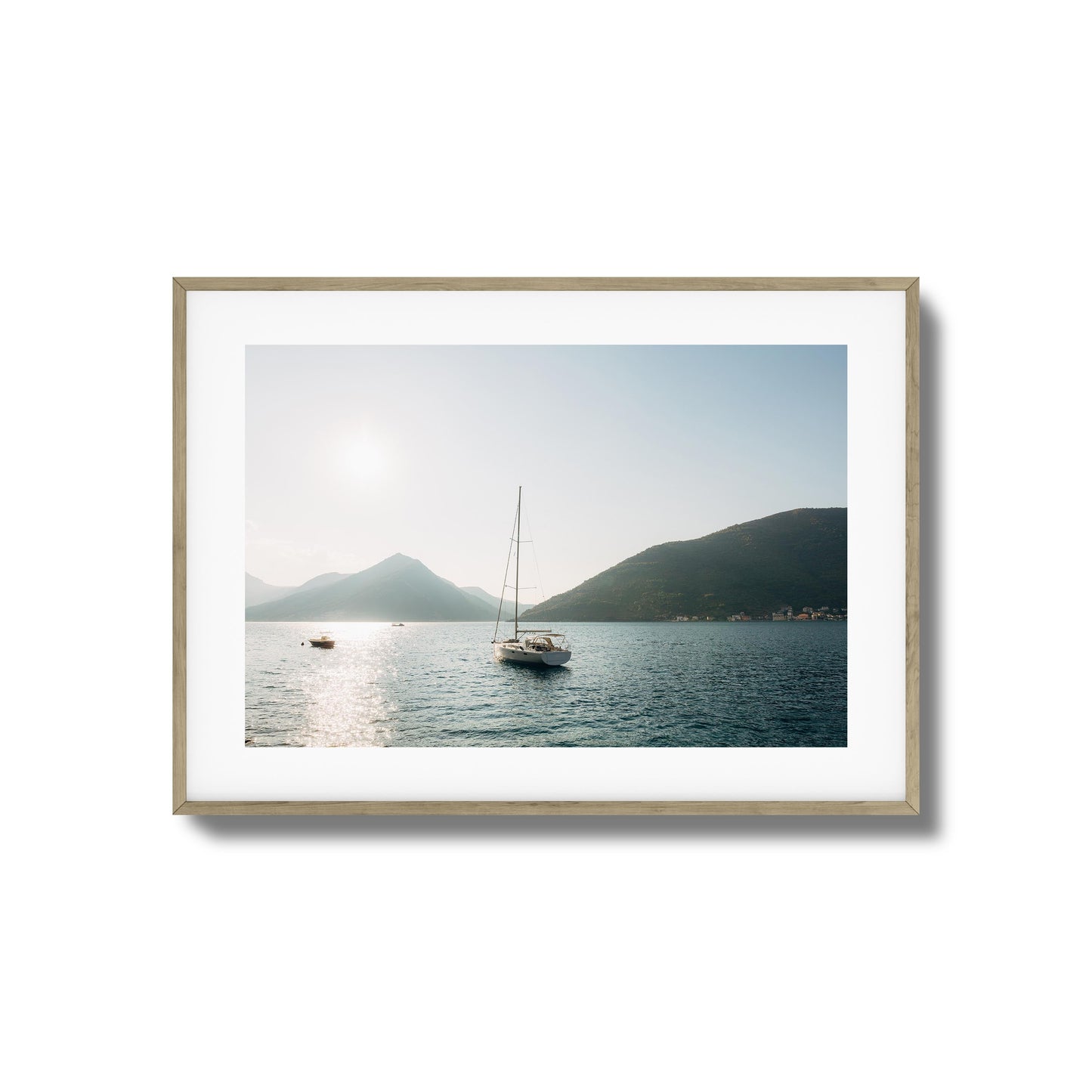 Sunset over Mountain Bay Framed Art