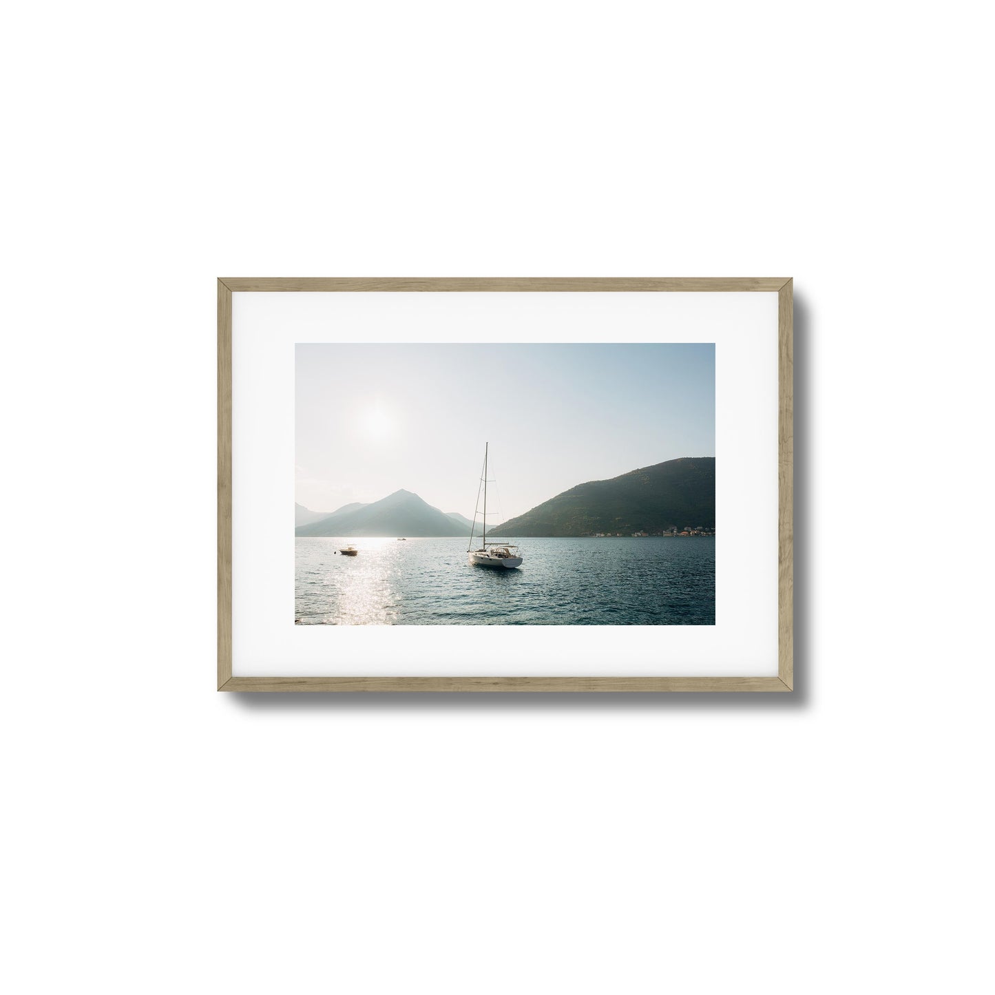 Sunset over Mountain Bay Framed Art
