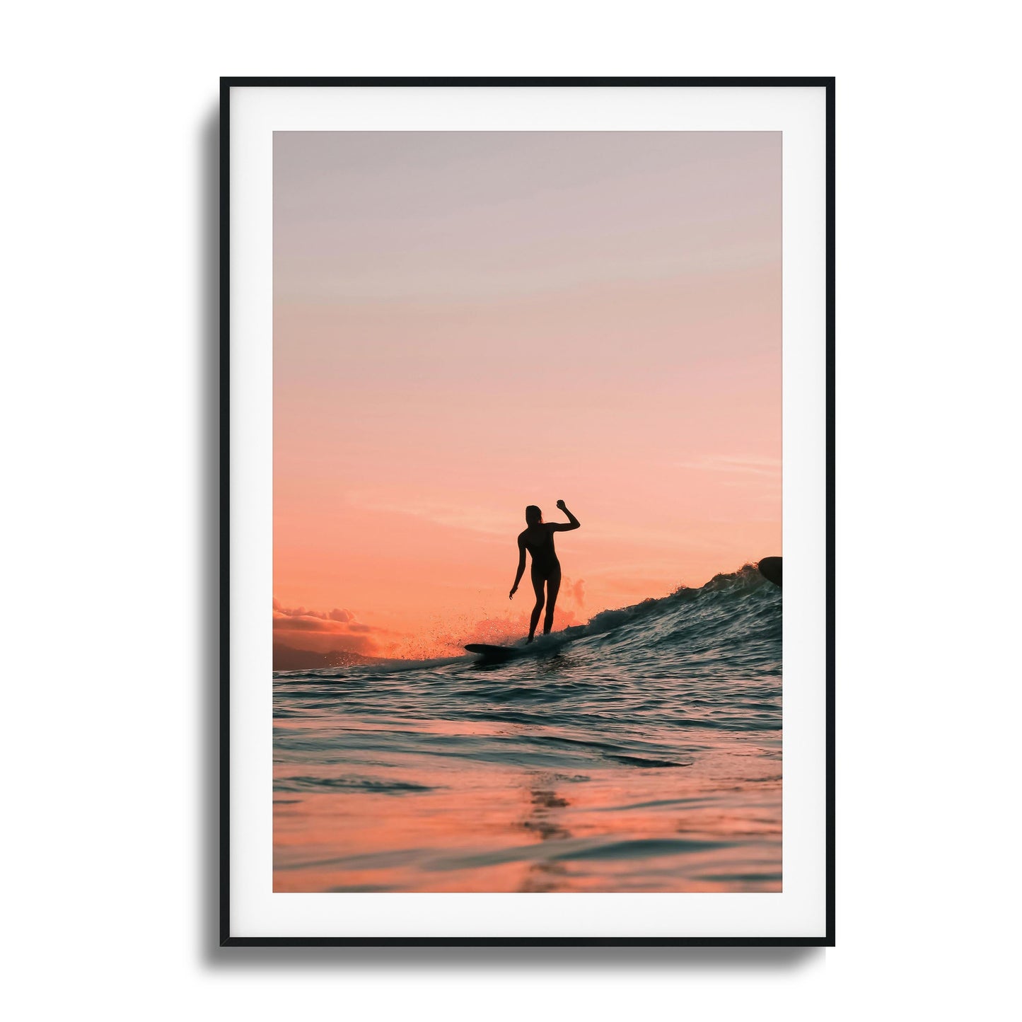 Surf at Sunset Framed Art