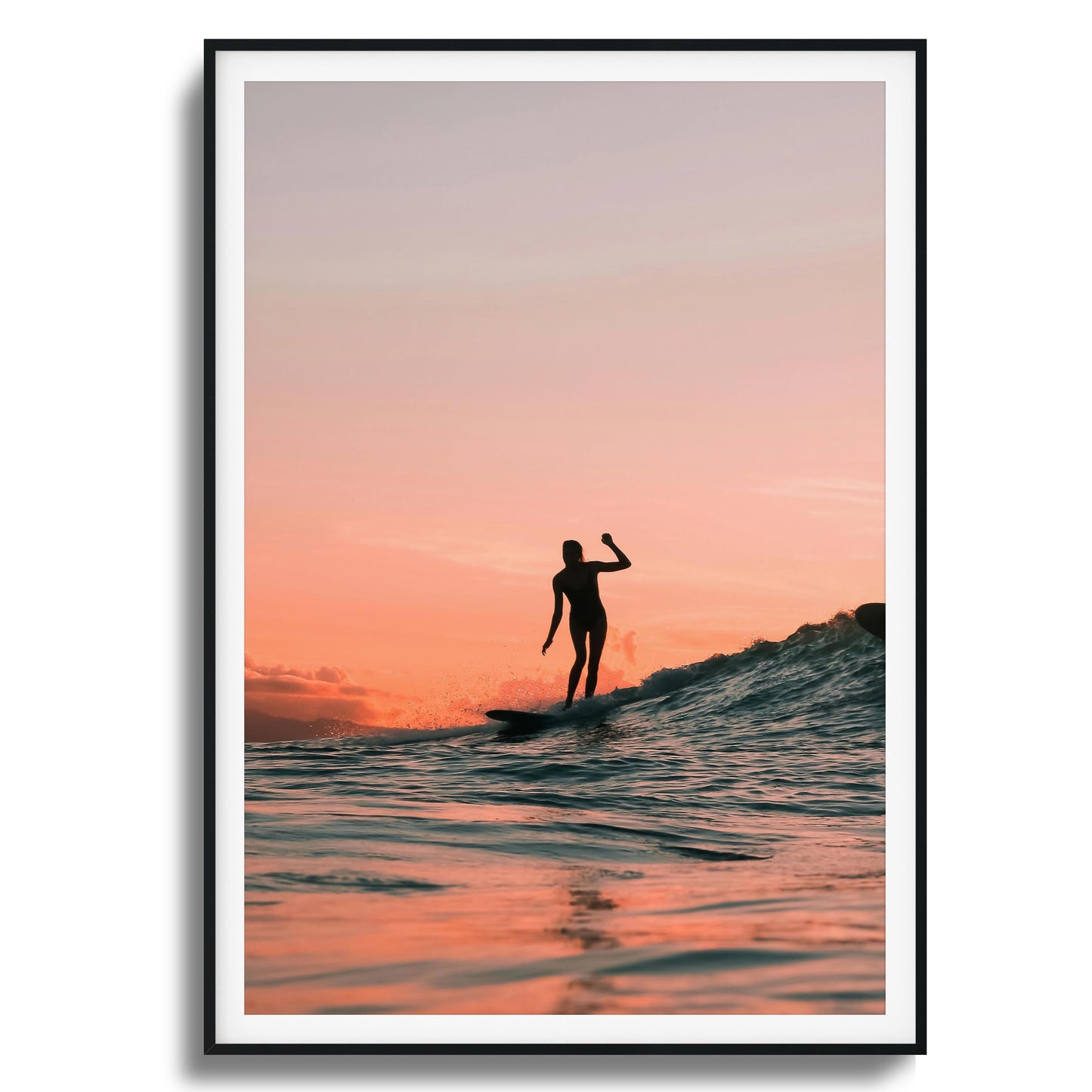 Surf at Sunset Framed Art